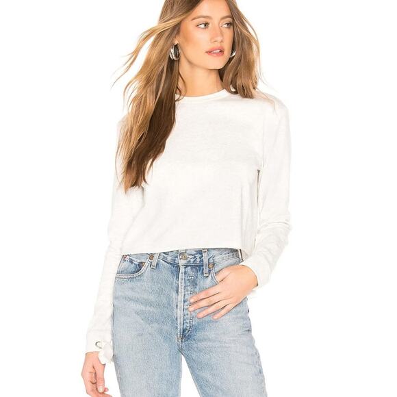 by the way. Lilianna Tie Sleeve Sweatshirt in Heather Gray NWT Size Small - Picture 1 of 5